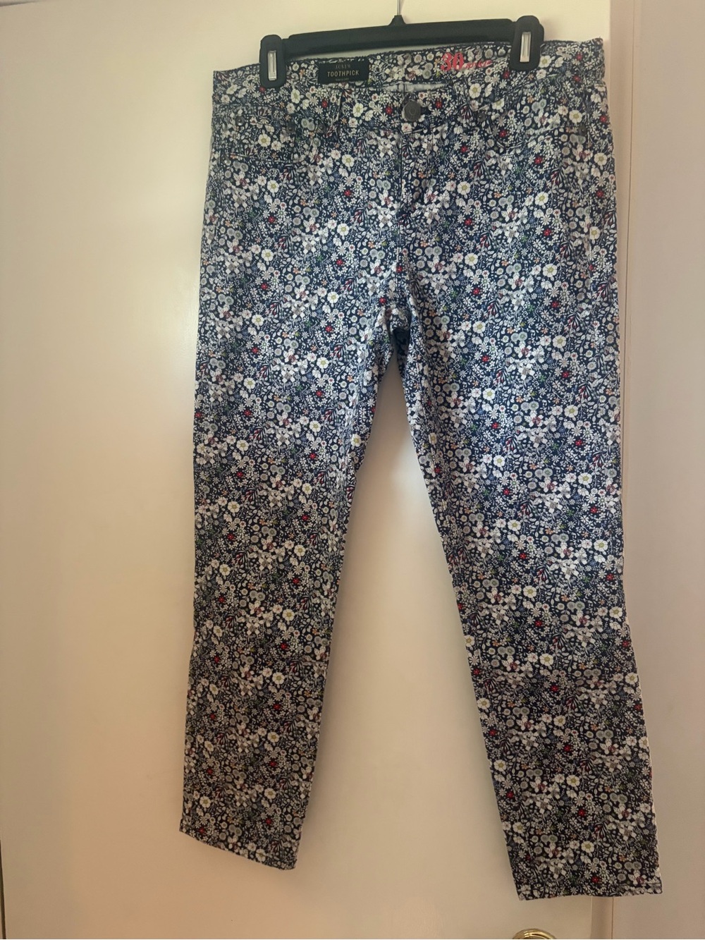 J. Crew Navy Liberty Floral Toothpick Ankle Jeans